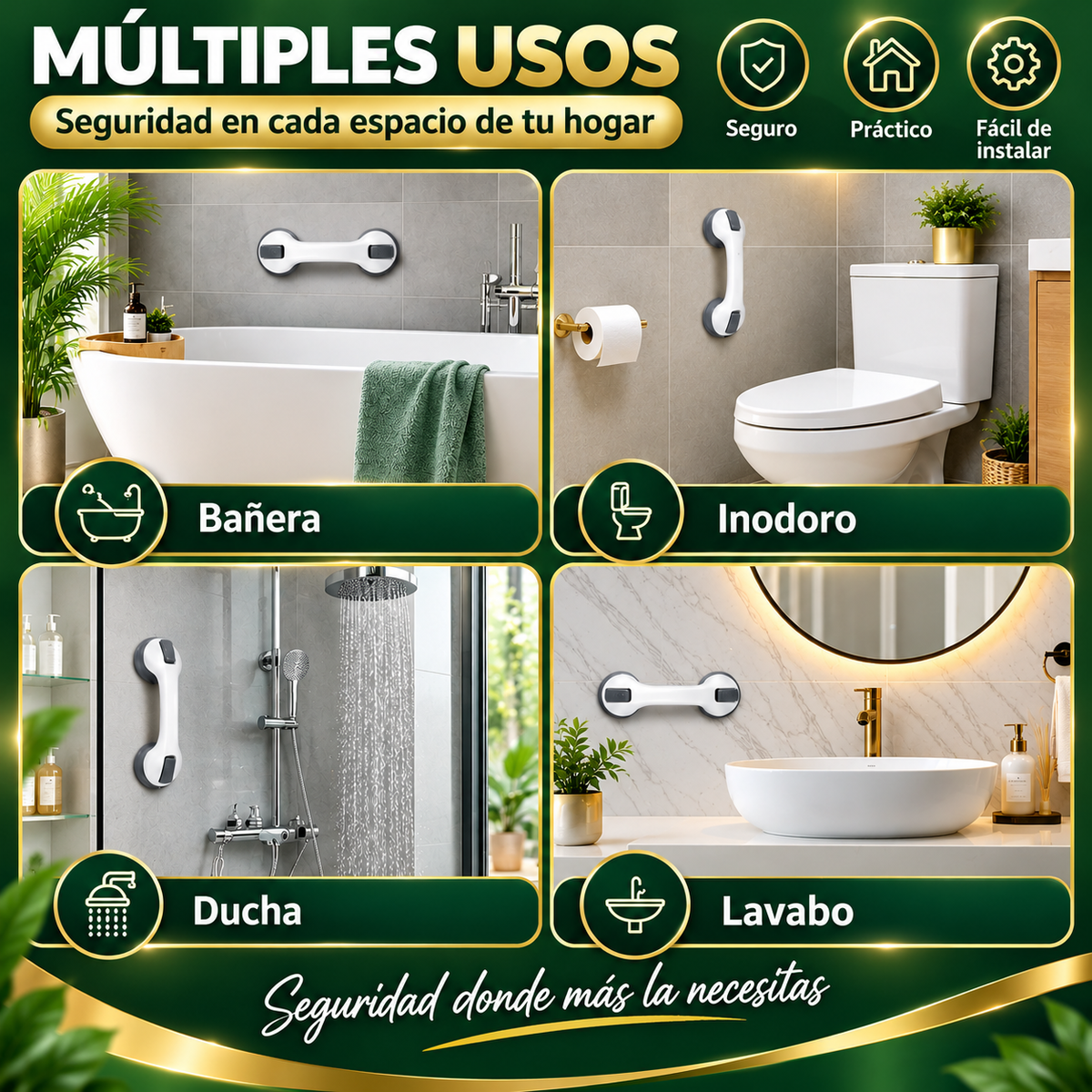 Agarradera de Baño con Ventosa