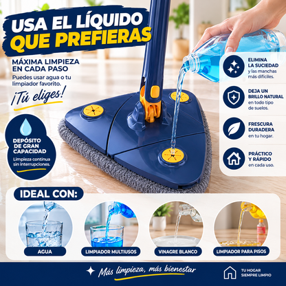 Fregona Triangular 360° + 3 Recambios Gratis