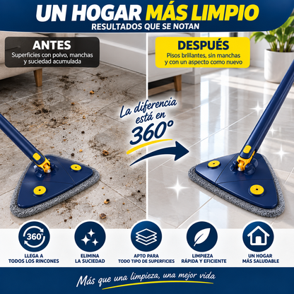 Fregona Triangular 360° + 3 Recambios Gratis