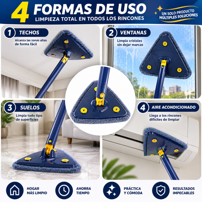 Fregona Triangular 360° + 3 Recambios Gratis